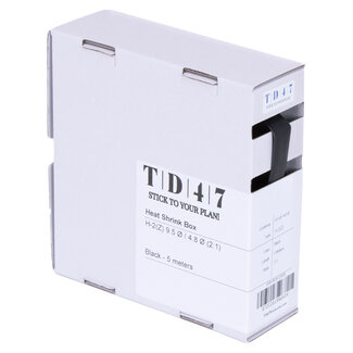 TD47 Products® TD47 Boîte de Gaines Thermorétractables H-2(Z) 9.5Ø / 4.8Ø 5m - Noir