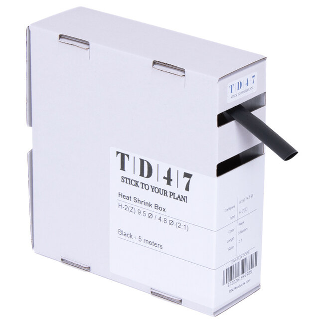 TD47 Shrink Sleeve Box H-2(Z) 9.5Ø / 4.8Ø 5m - Black