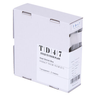 TD47 Products® TD47 Boîte de Gaines Thermorétractables H-5(3x)-F 19.0Ø / 6.0Ø 2m - Transparent