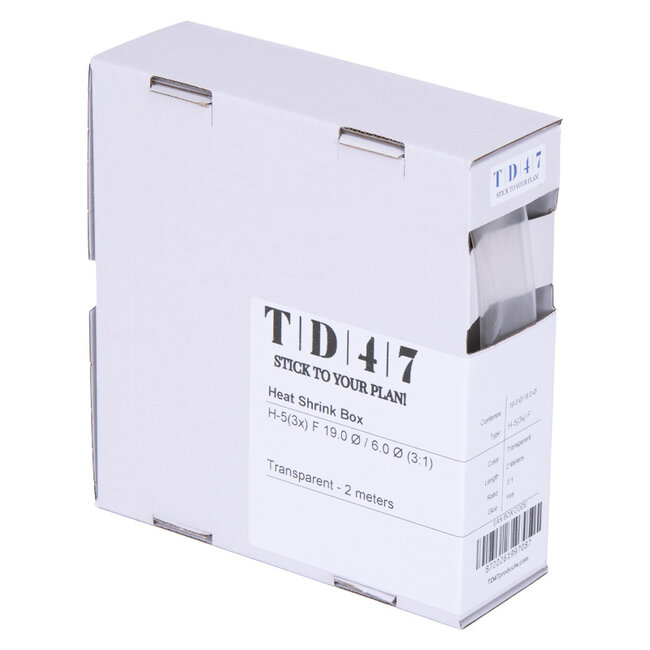 TD47 Shrink Sleeve Box H-5(3x)-F 19.0Ø / 6.0Ø 2m - Transparent