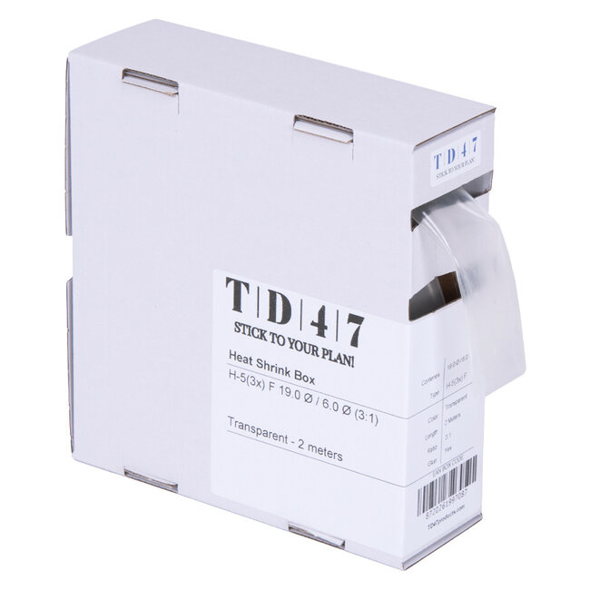 TD47 Krimpkous Box H-5(3x)-F 19.0Ø / 6.0Ø 2m - Transparant