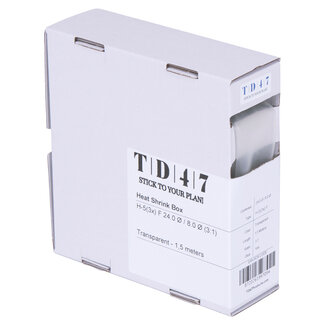 TD47 Products® TD47 Boîte de Gaines Thermorétractables H-5(3x)-F 24.0Ø / 8.0Ø 1,5m - Transparent