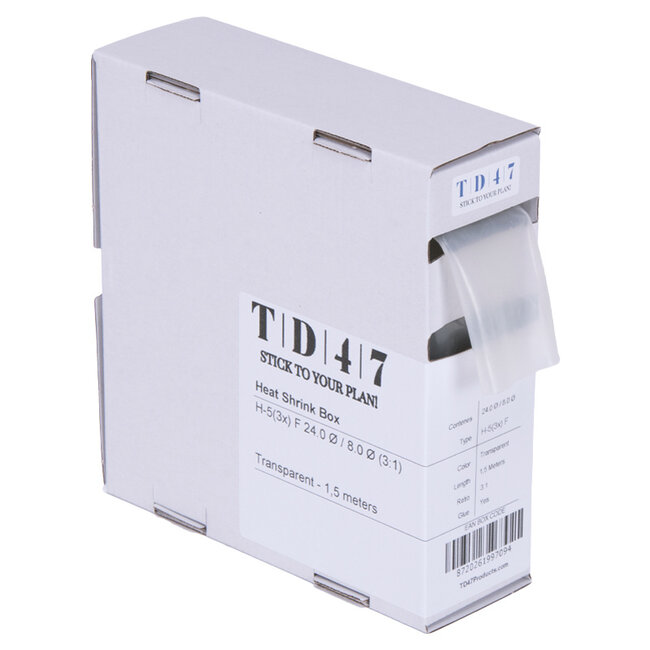 TD47 Shrink Sleeve Box H-5(3x)-F 24.0Ø / 8.0Ø 1.5m - Transparent