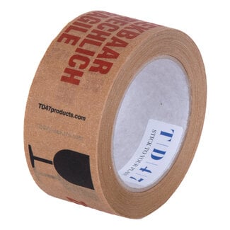 TD47 Products® TD47 Ruban d'emballage Papier Breekbaar / Fragile / Zerbrechlich 50mm x 66m