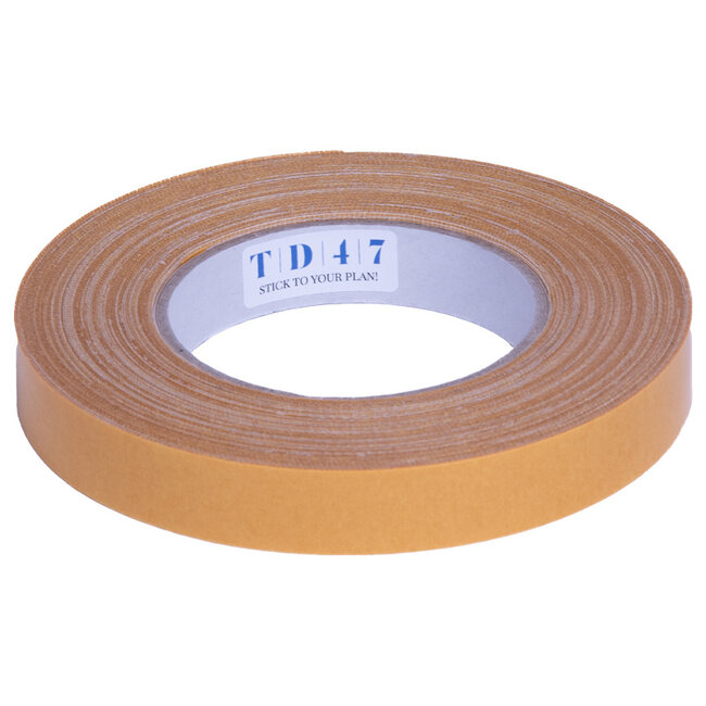 TD47 Dubbelzijdige High Tack linnen tape 19mm x 25m (Doos 60 Stuks)