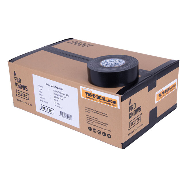 Deltec Duct Tape M80 50mm x 50m Noir (Boîte 18 Rouleaux)