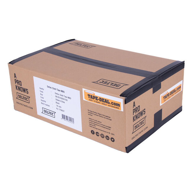 Deltec Duct Tape M80 50mm x 50m Zwart (Doos 18 Rollen)