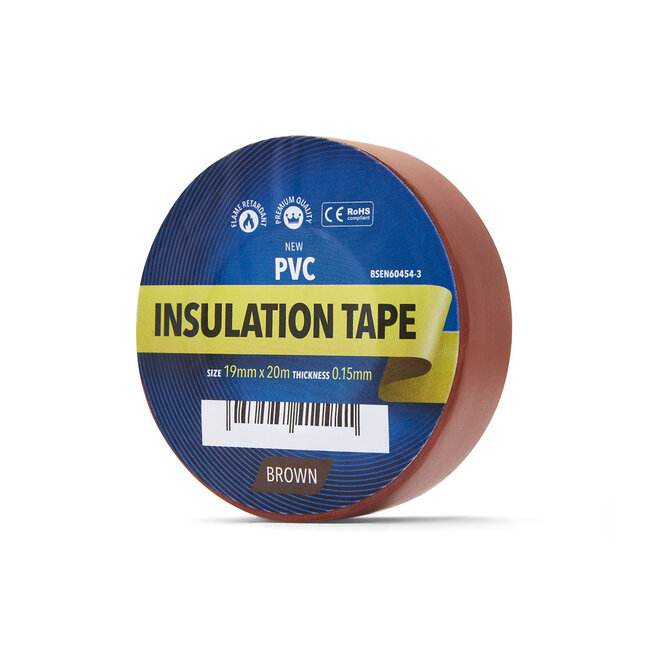 YellowBand Premium PVC Isolatietape 19mm x 20m Bruin
