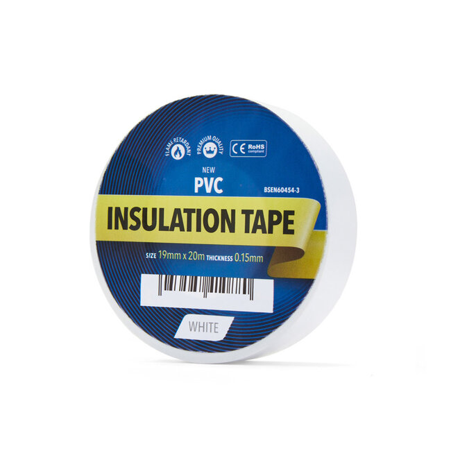 YellowBand Premium PVC Isolatietape 19mm x 20m Wit