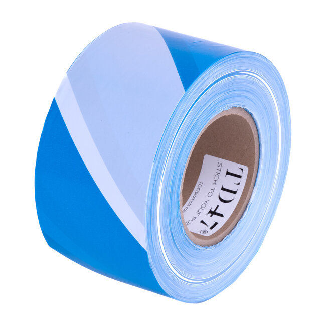 TD47 Afzetlint Blauw/Wit 75mm x 250m