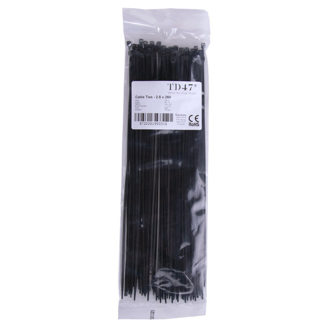 TD47 Cable ties 2.5 x 260 mm Black