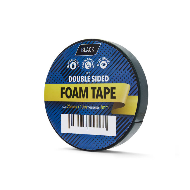 YellowBand Ruban Mousse Double Face 25mm x 10m Noir