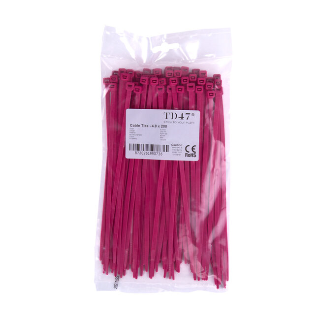 TD47 Kabelbinder 4.8 x 200 mm Rosa