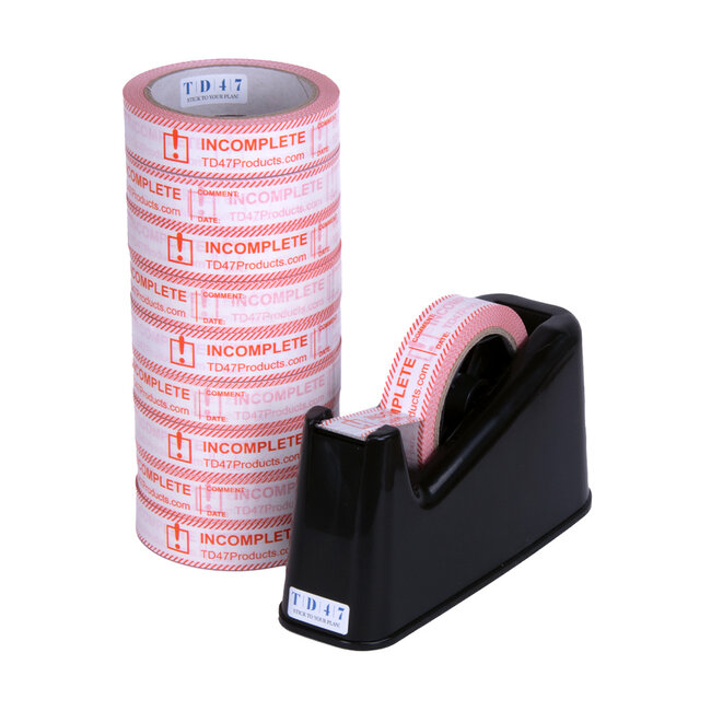 TD47 Control Tape 25mm x 66m Incomplete (10pcs) + Dispenser