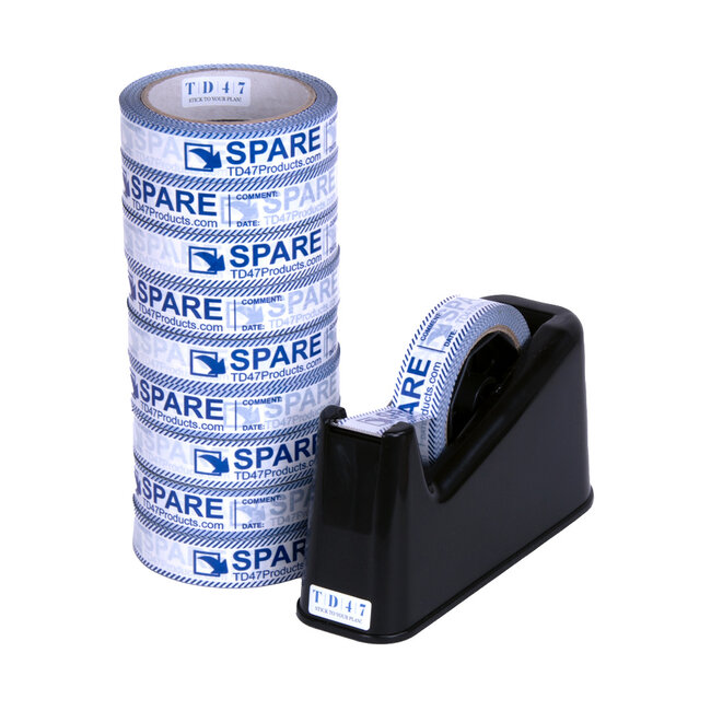 TD47 Control Tape 25mm x 66m Spare (10pcs) + Dispenser