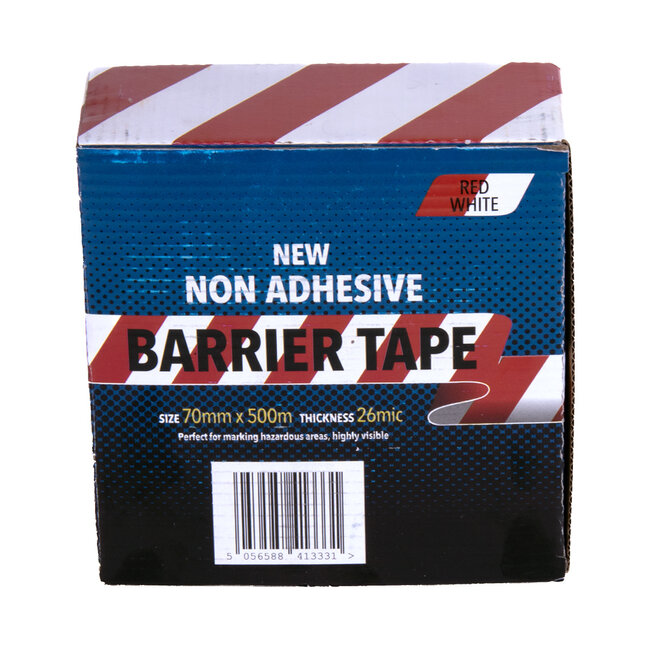 Yellowband Afzetlint Rood/Wit 70mm x 500m