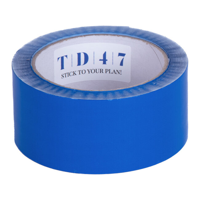 TD47 Verpakkingstape PP low noise 50mm x 66m Blauw (Doos 36 Rollen)