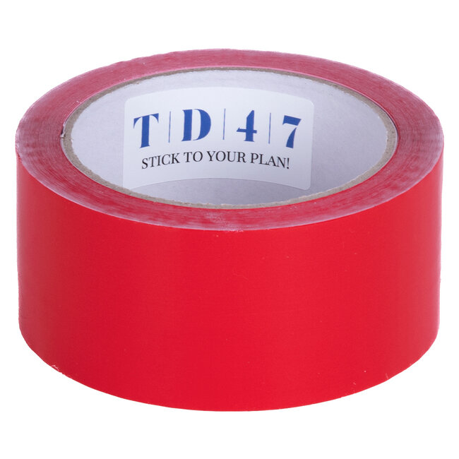 TD47 Ruban d'emballage PP Bason faible 50mm x 66m rouge (Boîte 36 Rouleaux)