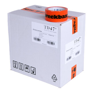 TD47 Products® TD47 Packaging tape Fragile 50mm x 66m Orange (36 rolls)