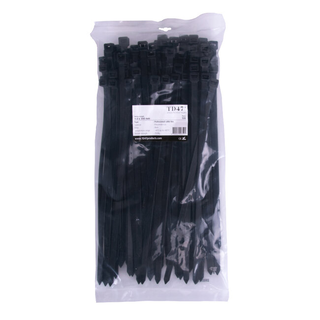 TD47 Attache-câbles 9,0 x 300 mm noir