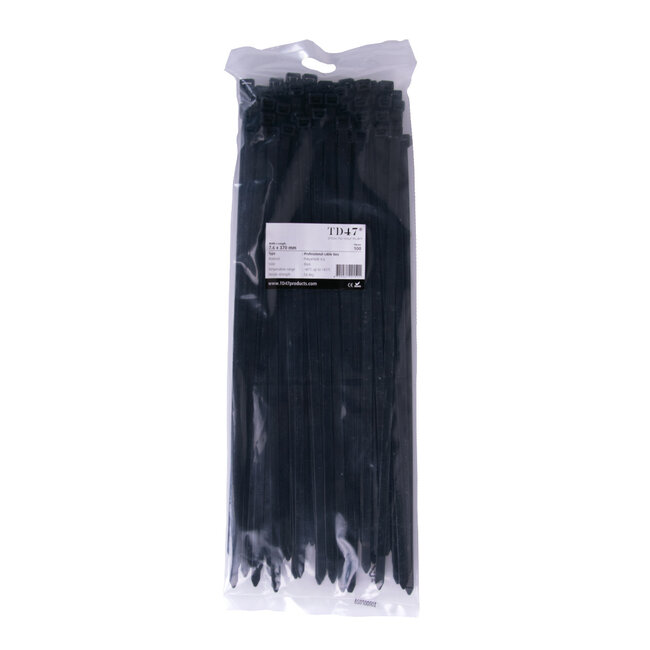 TD47 Kabelbinder 7,6 x 370 mm Schwarz