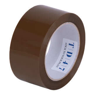TD47 Products® TD47 Ruban d'emballage PP à faible bruit Premium 48mm x 66m Marron