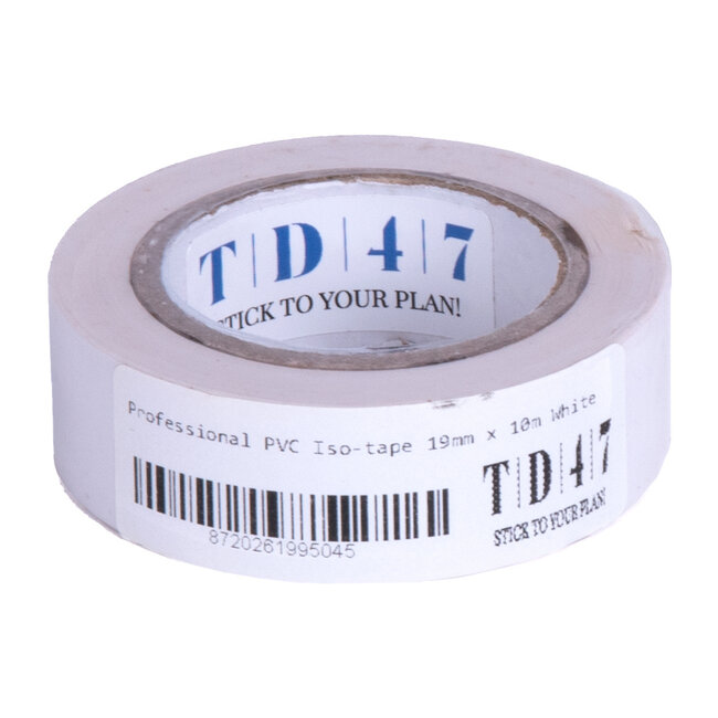 TD47 Ruban isolant PVC professionnel 19mm x 10m Blanc