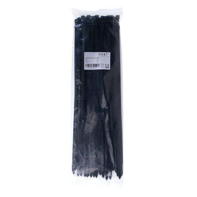 TD47 Cable ties 7.6 x 450 mm Black
