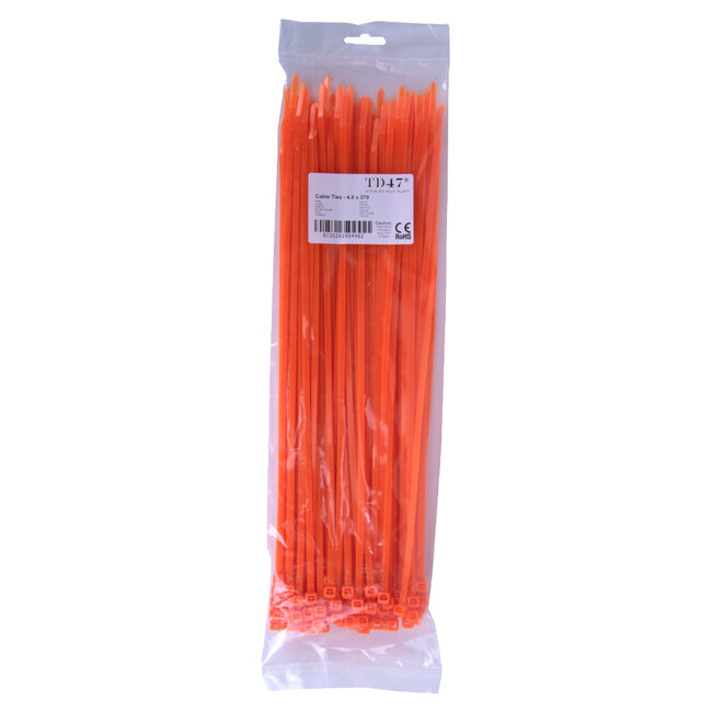 TD47 Kabelbinder 4,8 x 370 mm Fluor Orange