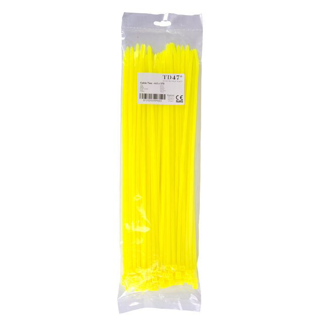 TD47 Cable ties 4.8 x 370 mm Fluorescent Yellow