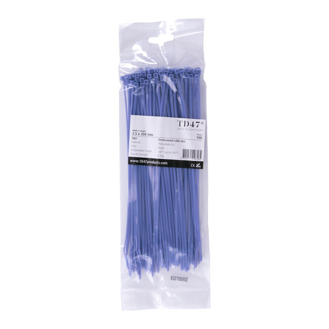 TD47 Cable ties 2.5 x 200mm Purple