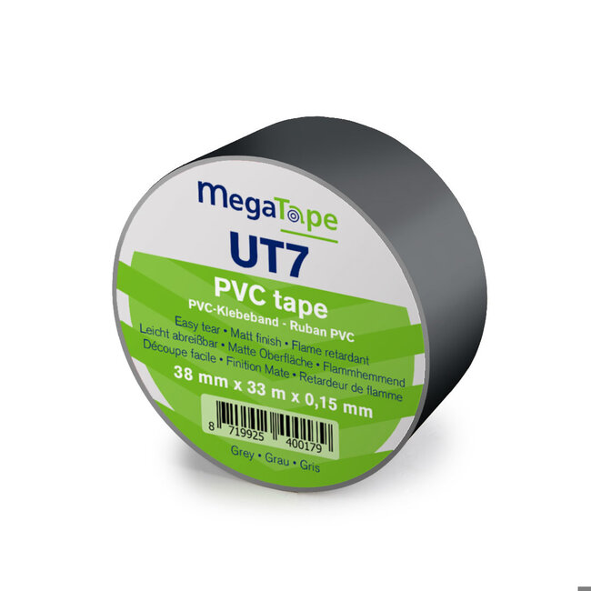 MegaTape UT7 PVC Tape 38mm x 33m Grijs