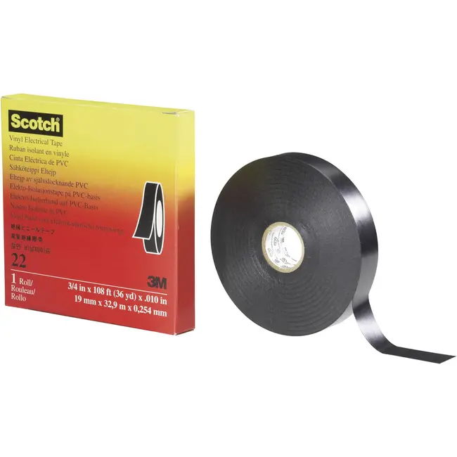 3M Scotch TAPE 22 Heavy 19mm x 33m Noir