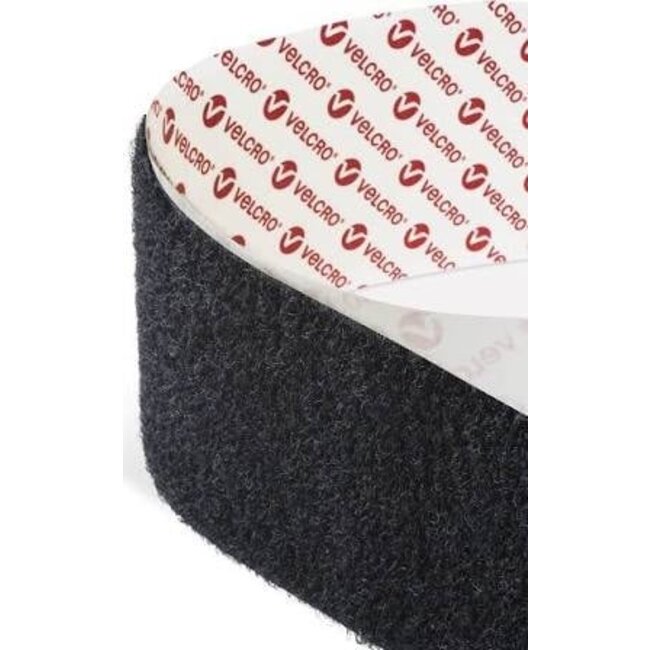 Velcro® PS14 Self-adhesive hook and loop tape roll 50mm x 25m Black - LOOP