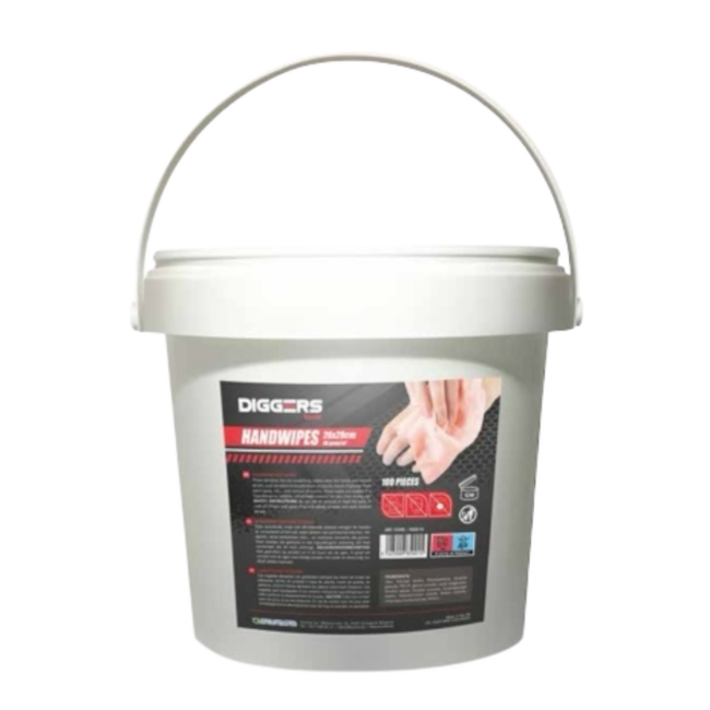Diggers Heavy Duty Wet Hand Cleaning Wipes Bucket 100pcs.