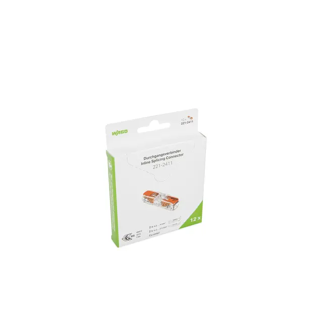 WAGO 221 - 1V doorvoerklem 0,2 tot 4mm² (12st. in blister)