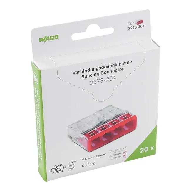 WAGO 2273 - 4V Connection terminal 0.5 to 2.5mm² (20 pcs. in blister)