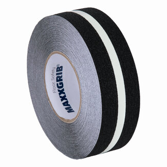 MAXXGRIB® Maxxgrib Anti-slip tape 50mm x 18,3m Zwart met Glow Line