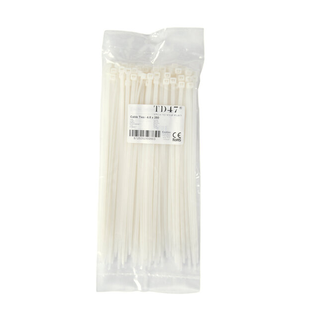 TD47 Cable ties 4.8 x 250 mm White