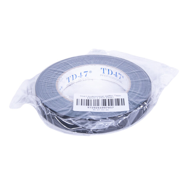 TD47 Professional Gaffa Tape 19mm x 25m Zwart