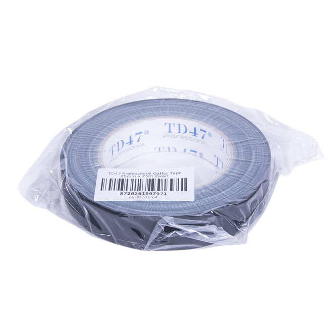 TD47 Professional Gaffa Tape 25mm x 25m Schwarz
