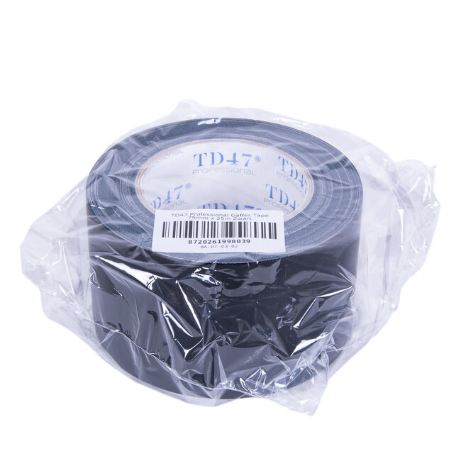 TD47 Professional Gaffa Tape 75mm x 25m Noir