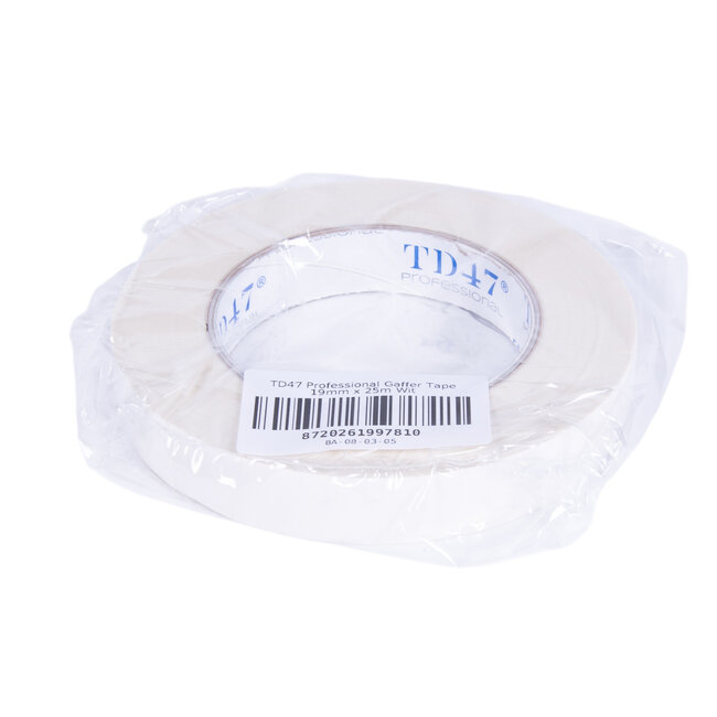 TD47 Professional Gaffa Tape 19mm x 25m Blanc