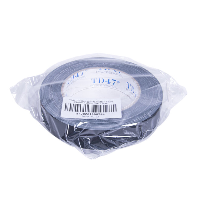 TD47 Professional Gaffa Tape 25mm x 25m Matte Black