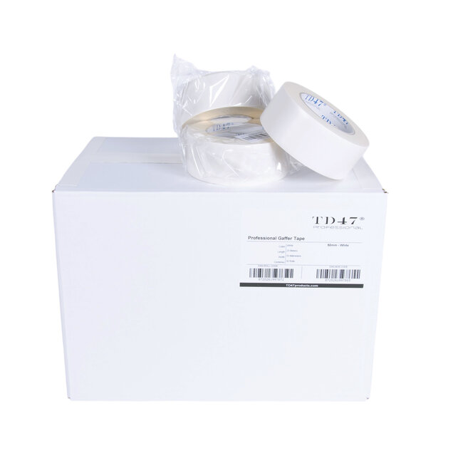 TD47 Professional Gaffa Tape 50mm x 25m White (Box 30 Roll)