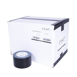 TD47® Professional TD47 Pro Gaffa Tape 75mm x 25m Noir (Boîte de 18 rouleaux)