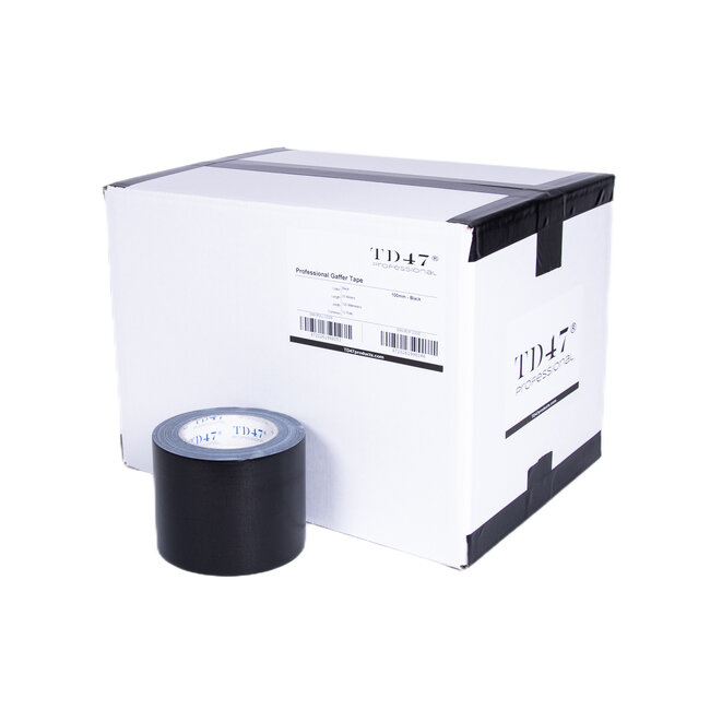 TD47 Professional Gaffa Tape 100mm x 25m Schwarz (Karton mit 12 Rollen)