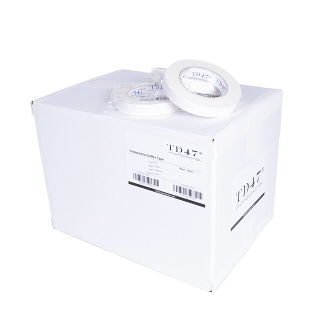 TD47 Professional Gaffa Tape 19mm x 25m Weiss (Karton mit 78 Rollen)