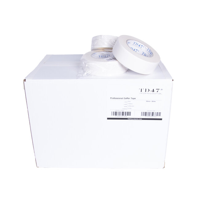 TD47 Professional Gaffa Tape 38mm x 25m Blanc (Boîte de 36 rouleaux)