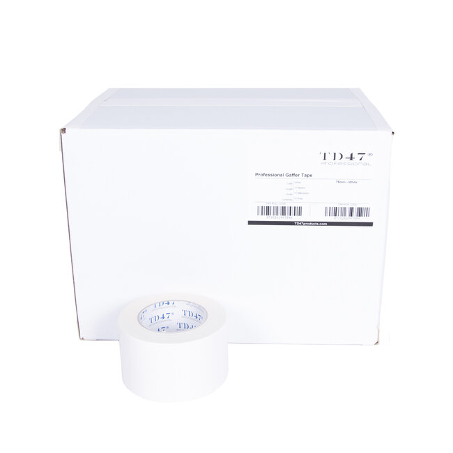 TD47 Professional Gaffa Tape 75mm x 25m Blanc (Boîte de 18 rouleaux)